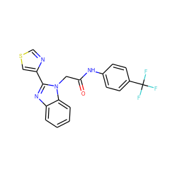 O=C(Cn1c(-c2cscn2)nc2ccccc21)Nc1ccc(C(F)(F)F)cc1 ZINC000008272022