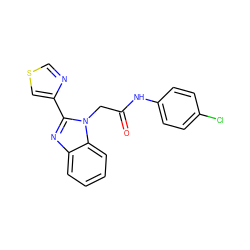 O=C(Cn1c(-c2cscn2)nc2ccccc21)Nc1ccc(Cl)cc1 ZINC000000882668