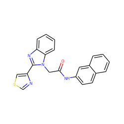 O=C(Cn1c(-c2cscn2)nc2ccccc21)Nc1ccc2ccccc2c1 ZINC000017484666