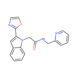 O=C(Cn1c(-c2ncco2)cc2ccccc21)NCc1ccccn1 ZINC001772621419