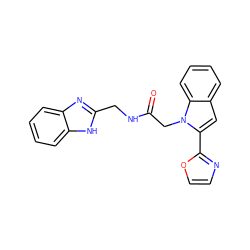 O=C(Cn1c(-c2ncco2)cc2ccccc21)NCc1nc2ccccc2[nH]1 ZINC001772642769