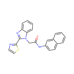 O=C(Cn1c(-c2nccs2)nc2ccccc21)Nc1ccc2ccccc2c1 ZINC000073298602