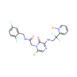 O=C(Cn1c(Cl)cnc(NCC(F)(F)c2cccc[n+]2[O-])c1=O)NCc1cc(F)ccc1F ZINC000013489024