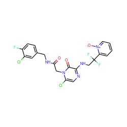 O=C(Cn1c(Cl)cnc(NCC(F)(F)c2cccc[n+]2[O-])c1=O)NCc1ccc(F)c(Cl)c1 ZINC000013489027