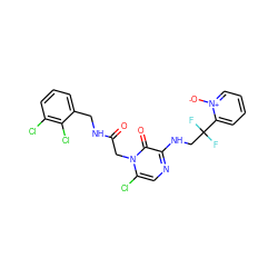 O=C(Cn1c(Cl)cnc(NCC(F)(F)c2cccc[n+]2[O-])c1=O)NCc1cccc(Cl)c1Cl ZINC000028766602