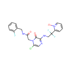 O=C(Cn1c(Cl)cnc(NCC(F)(F)c2cccc[n+]2[O-])c1=O)NCc1ccccc1F ZINC000000591438