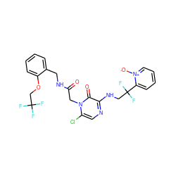 O=C(Cn1c(Cl)cnc(NCC(F)(F)c2cccc[n+]2[O-])c1=O)NCc1ccccc1OCC(F)(F)F ZINC000028767670