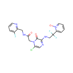 O=C(Cn1c(Cl)cnc(NCC(F)(F)c2cccc[n+]2[O-])c1=O)NCc1ncccc1F ZINC000000591436