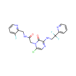 O=C(Cn1c(Cl)cnc(NCC(F)(F)c2ccccn2)c1=O)NCc1ncccc1F ZINC000000590184