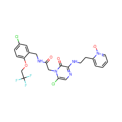 O=C(Cn1c(Cl)cnc(NCCc2cccc[n+]2[O-])c1=O)NCc1cc(Cl)ccc1OCC(F)(F)F ZINC000066076886