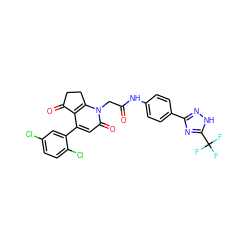 O=C(Cn1c2c(c(-c3cc(Cl)ccc3Cl)cc1=O)C(=O)CC2)Nc1ccc(-c2n[nH]c(C(F)(F)F)n2)cc1 ZINC000221120759