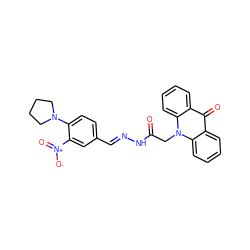 O=C(Cn1c2ccccc2c(=O)c2ccccc21)N/N=C/c1ccc(N2CCCC2)c([N+](=O)[O-])c1 ZINC000008683294