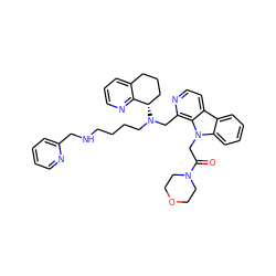 O=C(Cn1c2ccccc2c2ccnc(CN(CCCCNCc3ccccn3)[C@H]3CCCc4cccnc43)c21)N1CCOCC1 ZINC000200692528