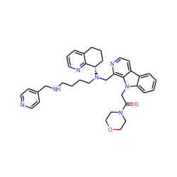 O=C(Cn1c2ccccc2c2ccnc(CN(CCCCNCc3ccncc3)[C@H]3CCCc4cccnc43)c21)N1CCOCC1 ZINC000200696800