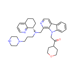 O=C(Cn1c2ccccc2c2ccnc(CN(CCCN3CCNCC3)[C@H]3CCCc4cccnc43)c21)C1CCOCC1 ZINC000149498588