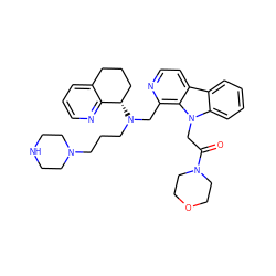 O=C(Cn1c2ccccc2c2ccnc(CN(CCCN3CCNCC3)[C@H]3CCCc4cccnc43)c21)N1CCOCC1 ZINC000143772698