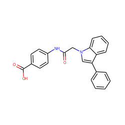 O=C(Cn1cc(-c2ccccc2)c2ccccc21)Nc1ccc(C(=O)O)cc1 ZINC000299859116