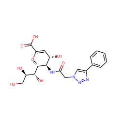 O=C(Cn1cc(-c2ccccc2)nn1)N[C@@H]1[C@@H](O)C=C(C(=O)O)O[C@H]1[C@H](O)[C@H](O)CO ZINC000064540220