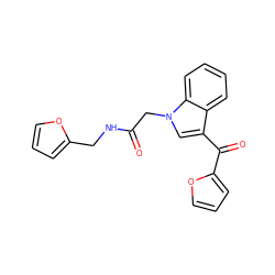 O=C(Cn1cc(C(=O)c2ccco2)c2ccccc21)NCc1ccco1 ZINC000000560614