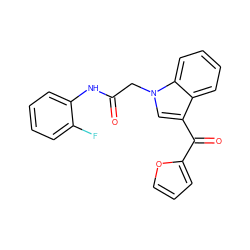 O=C(Cn1cc(C(=O)c2ccco2)c2ccccc21)Nc1ccccc1F ZINC000000811894