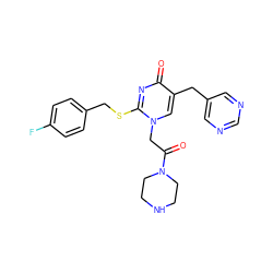 O=C(Cn1cc(Cc2cncnc2)c(=O)nc1SCc1ccc(F)cc1)N1CCNCC1 ZINC000029564680