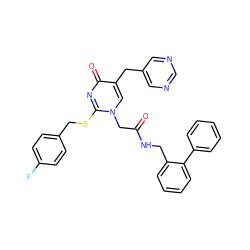 O=C(Cn1cc(Cc2cncnc2)c(=O)nc1SCc1ccc(F)cc1)NCc1ccccc1-c1ccccc1 ZINC000027631890