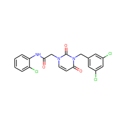 O=C(Cn1ccc(=O)n(Cc2cc(Cl)cc(Cl)c2)c1=O)Nc1ccccc1Cl ZINC000299855022