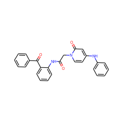 O=C(Cn1ccc(Nc2ccccc2)cc1=O)Nc1ccccc1C(=O)c1ccccc1 ZINC000169309839