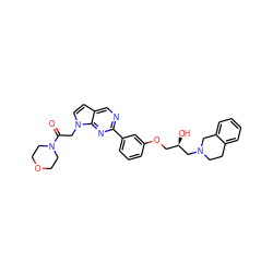 O=C(Cn1ccc2cnc(-c3cccc(OC[C@@H](O)CN4CCc5ccccc5C4)c3)nc21)N1CCOCC1 ZINC000219748327