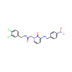 O=C(Cn1cccc(NCc2ccc([N+](=O)[O-])cc2)c1=O)NCc1ccc(Cl)c(Cl)c1 ZINC000653710332