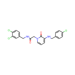 O=C(Cn1cccc(NCc2ccc(Cl)cc2)c1=O)NCc1ccc(Cl)c(Cl)c1 ZINC000653710250