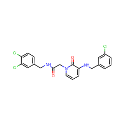 O=C(Cn1cccc(NCc2cccc(Cl)c2)c1=O)NCc1ccc(Cl)c(Cl)c1 ZINC000653710323