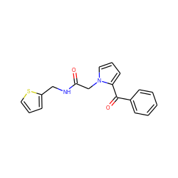 O=C(Cn1cccc1C(=O)c1ccccc1)NCc1cccs1 ZINC000004101430