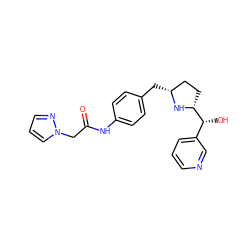 O=C(Cn1cccn1)Nc1ccc(C[C@@H]2CC[C@H]([C@H](O)c3cccnc3)N2)cc1 ZINC000103252135