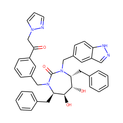 O=C(Cn1cccn1)c1cccc(CN2C(=O)N(Cc3ccc4[nH]ncc4c3)[C@H](Cc3ccccc3)[C@H](O)[C@@H](O)[C@H]2Cc2ccccc2)c1 ZINC000026491053