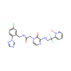 O=C(Cn1ccnc(NCC(F)(F)c2cccc[n+]2[O-])c1=O)NCc1cc(Cl)ccc1-n1cncn1 ZINC000013579412