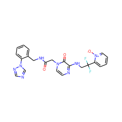 O=C(Cn1ccnc(NCC(F)(F)c2cccc[n+]2[O-])c1=O)NCc1ccccc1-n1cncn1 ZINC000013579410