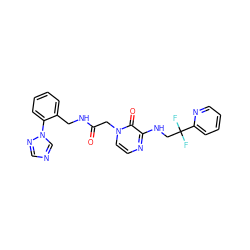 O=C(Cn1ccnc(NCC(F)(F)c2ccccn2)c1=O)NCc1ccccc1-n1cncn1 ZINC000013579405