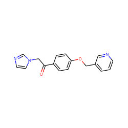 O=C(Cn1ccnc1)c1ccc(OCc2cccnc2)cc1 ZINC000299828685