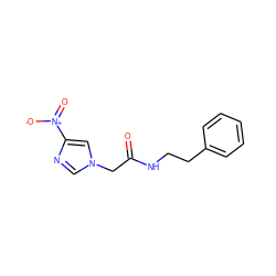 O=C(Cn1cnc([N+](=O)[O-])c1)NCCc1ccccc1 ZINC000000823957