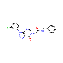 O=C(Cn1cnc2c(nnn2-c2cccc(Cl)c2)c1=O)NCc1ccccc1 ZINC000006495913