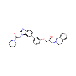 O=C(Cn1cnc2ccc(-c3cccc(OC[C@@H](O)CN4CCc5ccccc5C4)c3)cc21)N1CCCCC1 ZINC000219741985