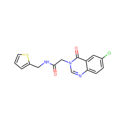 O=C(Cn1cnc2ccc(Cl)cc2c1=O)NCc1cccs1 ZINC000005253651