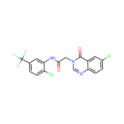 O=C(Cn1cnc2ccc(Cl)cc2c1=O)Nc1cc(C(F)(F)F)ccc1Cl ZINC000022320946