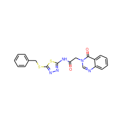 O=C(Cn1cnc2ccccc2c1=O)Nc1nnc(SCc2ccccc2)s1 ZINC000000818883