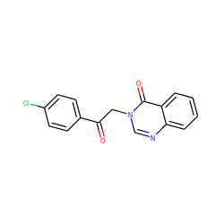 O=C(Cn1cnc2ccccc2c1=O)c1ccc(Cl)cc1 ZINC000000171458