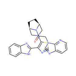 O=C(Cn1cnc2cccnc21)N1[C@H]2CC[C@@H]1CN(c1scnc1-c1nc3ccccc3[nH]1)C2 ZINC000205429329