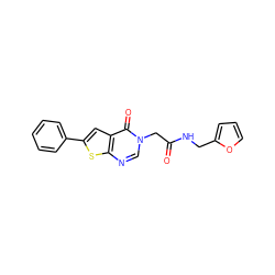 O=C(Cn1cnc2sc(-c3ccccc3)cc2c1=O)NCc1ccco1 ZINC000000935957