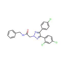 O=C(Cn1nc(-c2ccc(Cl)cc2)c(-c2ccc(Cl)cc2Cl)n1)NCc1ccccc1 ZINC000040913631