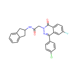 O=C(Cn1nc(-c2ccc(Cl)cc2)c2cc(F)ccc2c1=O)NC1Cc2ccccc2C1 ZINC000058602579